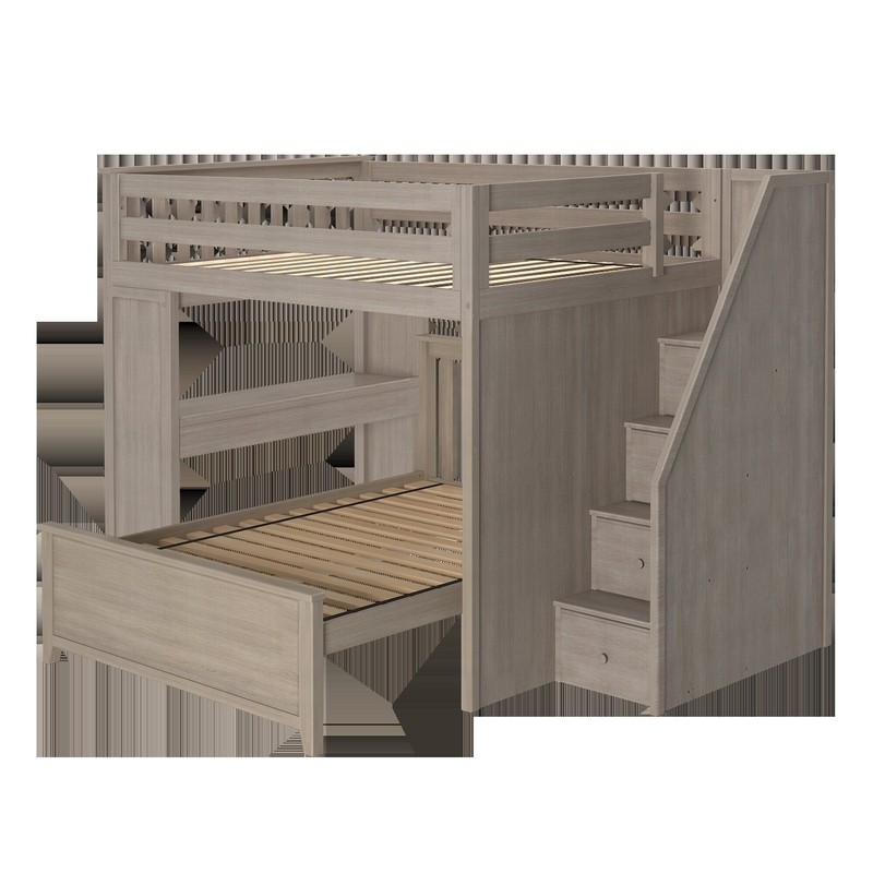 Hanke Full Over Full 4 Drawer Solid Wood L-Shaped Bunk Beds with Built-in-Desk by Viv + Rae™