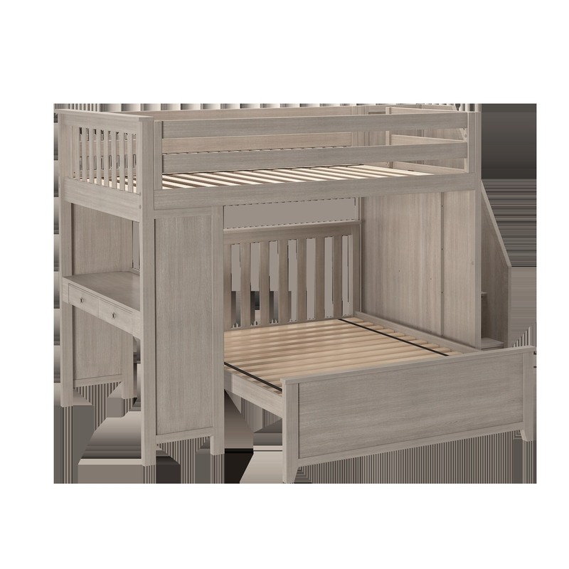 Hanke Full Over Full 4 Drawer Solid Wood L-Shaped Bunk Beds with Built-in-Desk by Viv + Rae™
