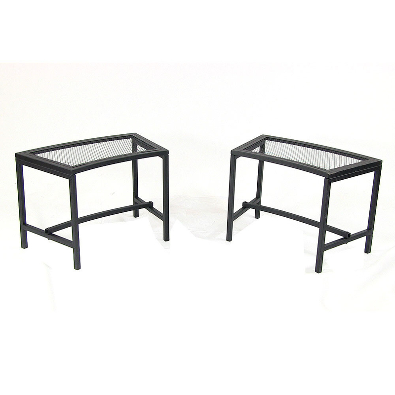 Haywood Mesh Metal Patio Fire Pit Bench