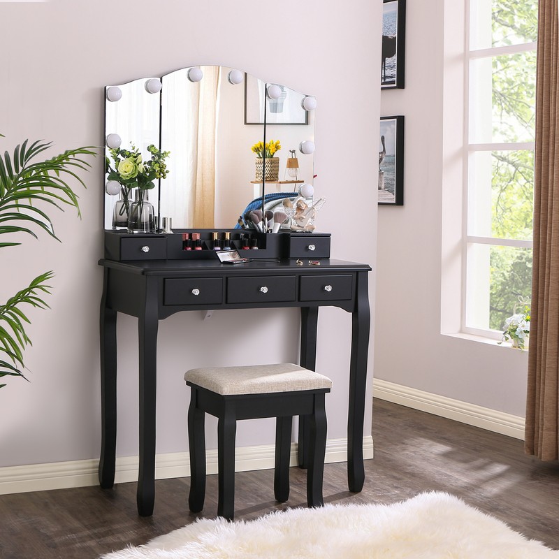 Hayword 31.5'' Wide Vanity Set with Stool and Mirror
