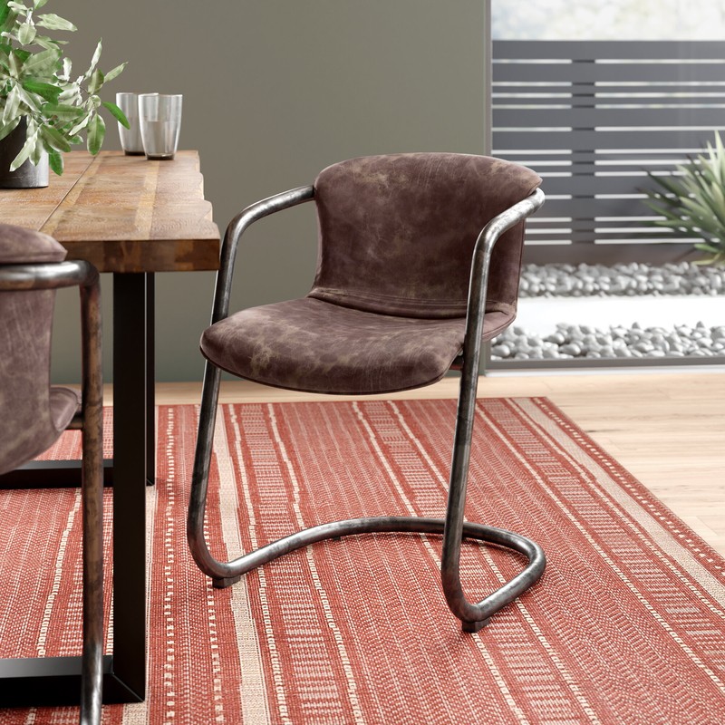 Higbee Leather Upholstered Arm Chair