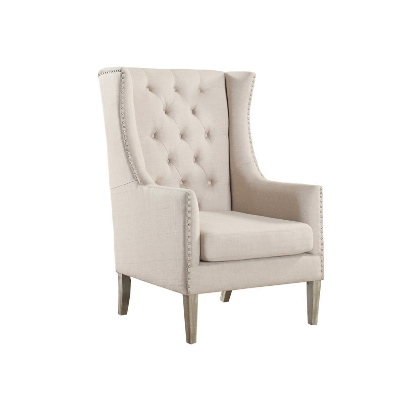 High Back White Wing Back Chair
