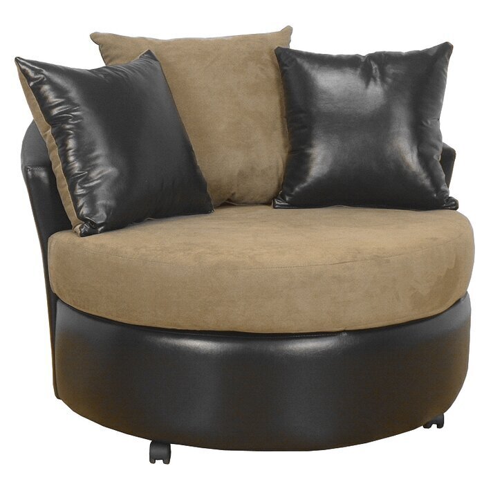 Highly Stylized Leather Round Couch 