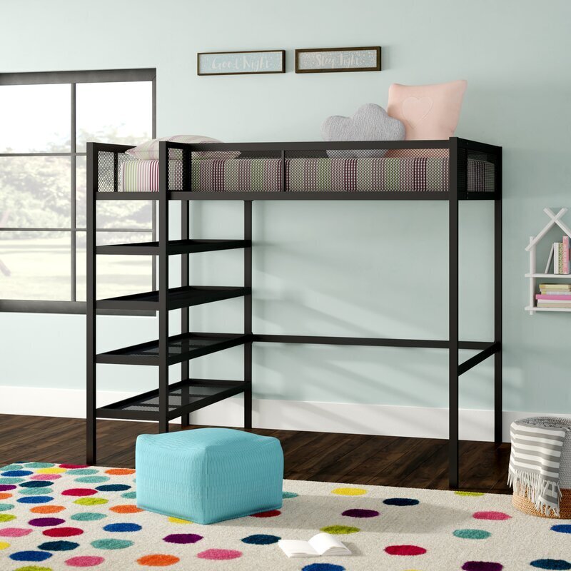 Hileman Twin Loft Bed with Bookcase