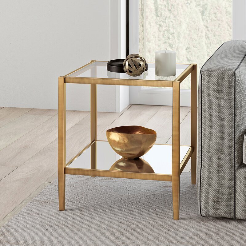 Hollywood Chic Brass End Table