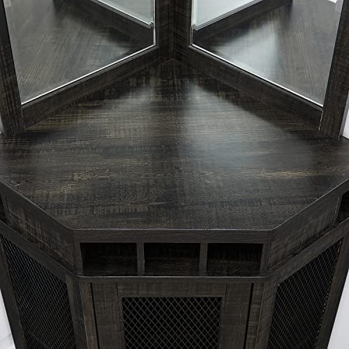 Home Source Grey Corner Bar Unit