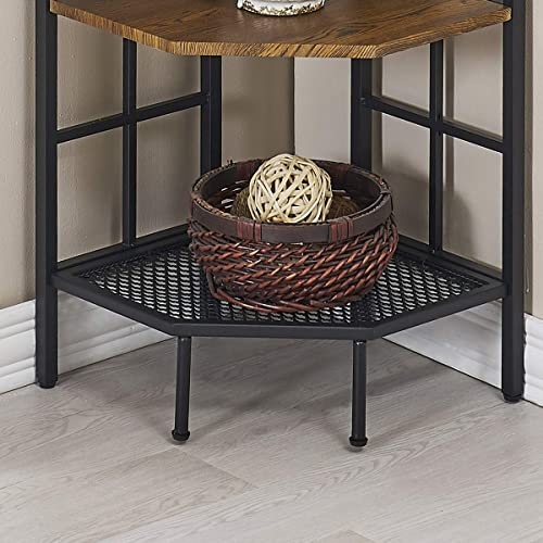 Homissue 6 Tier Industrial Corner Shelf Unit, 76.9” Tall Corner Bookcase Storage Display Organizer Storage Stand for Home Office