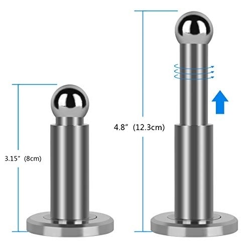 Hommyzone Adjustable Height Magnetic Door Stopper,Magnetic Door Stop, 304 Stainless Steel Door Holder with Wall&Floor Mounted...(Silver)