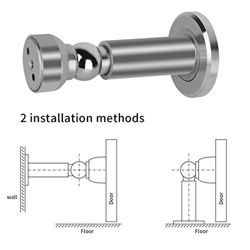 Hommyzone Adjustable Height Magnetic Door Stopper,Magnetic Door Stop, 304 Stainless Steel Door Holder with Wall&Floor Mounted...(Silver)