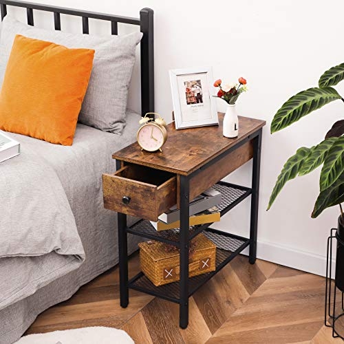 NEW Small Chair Side End Table Side Accent Unique Bedside Stand Storage Wood 