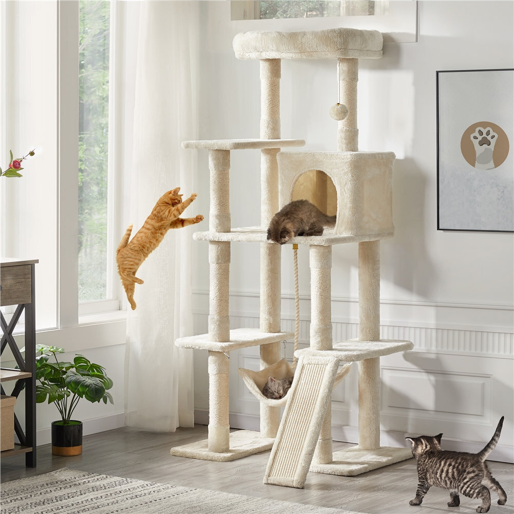 Huge cat tree condo in neutral colors