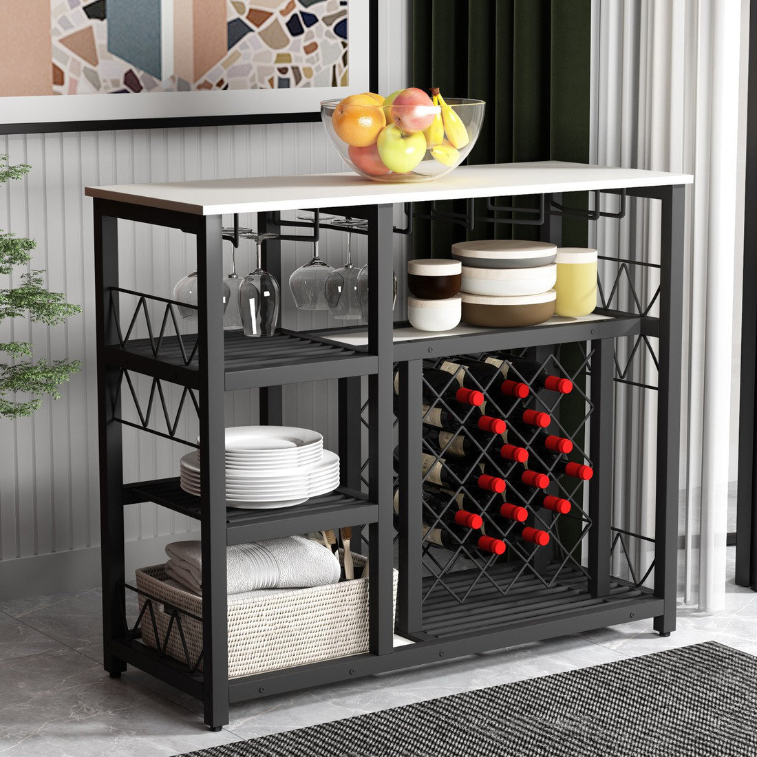 Industrial Chic Wine Console Table