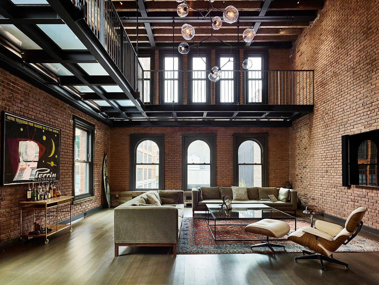 Industrial Living Room With Retro Decor