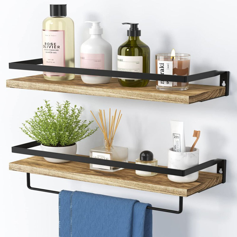 Industrial Style Wall Mounted Wood Shelves