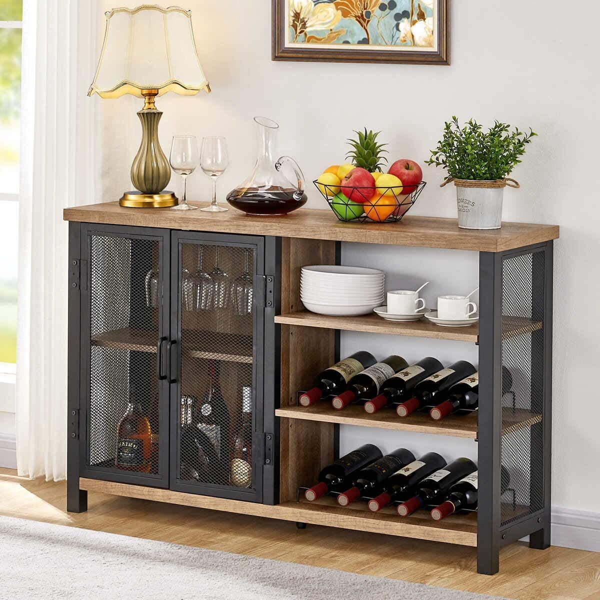 Industrial Style Wine Glass Display Case