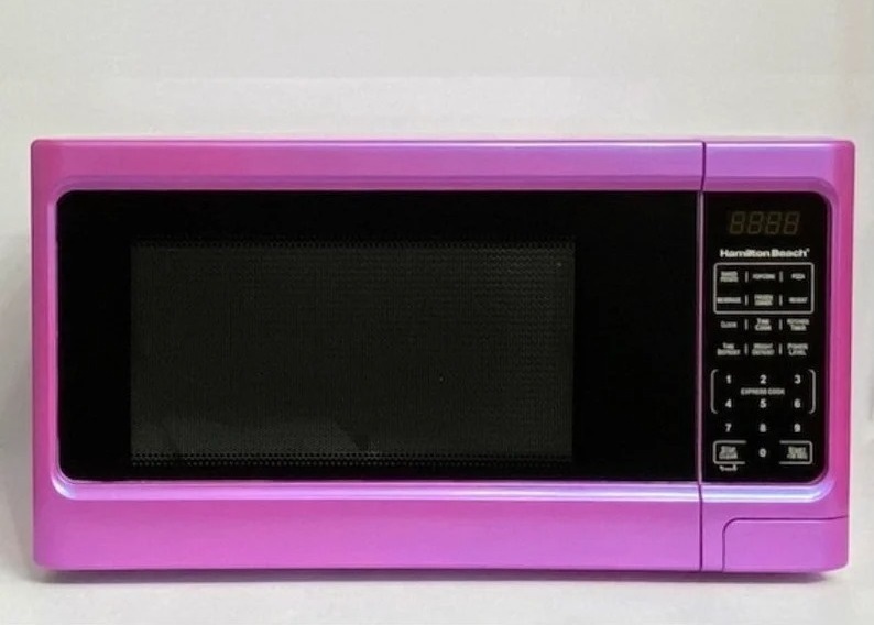 Iridescent Pink Purple Microwave Oven