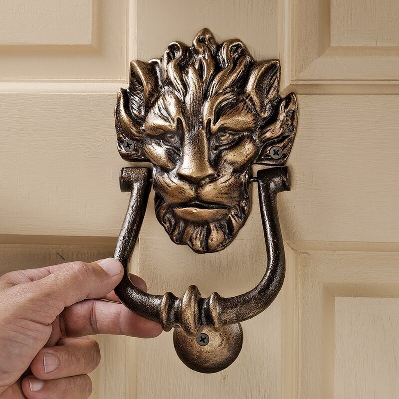 5x Lion Head Door Knocker SOLID BRASS Front Main Classic Victorian Traditional 