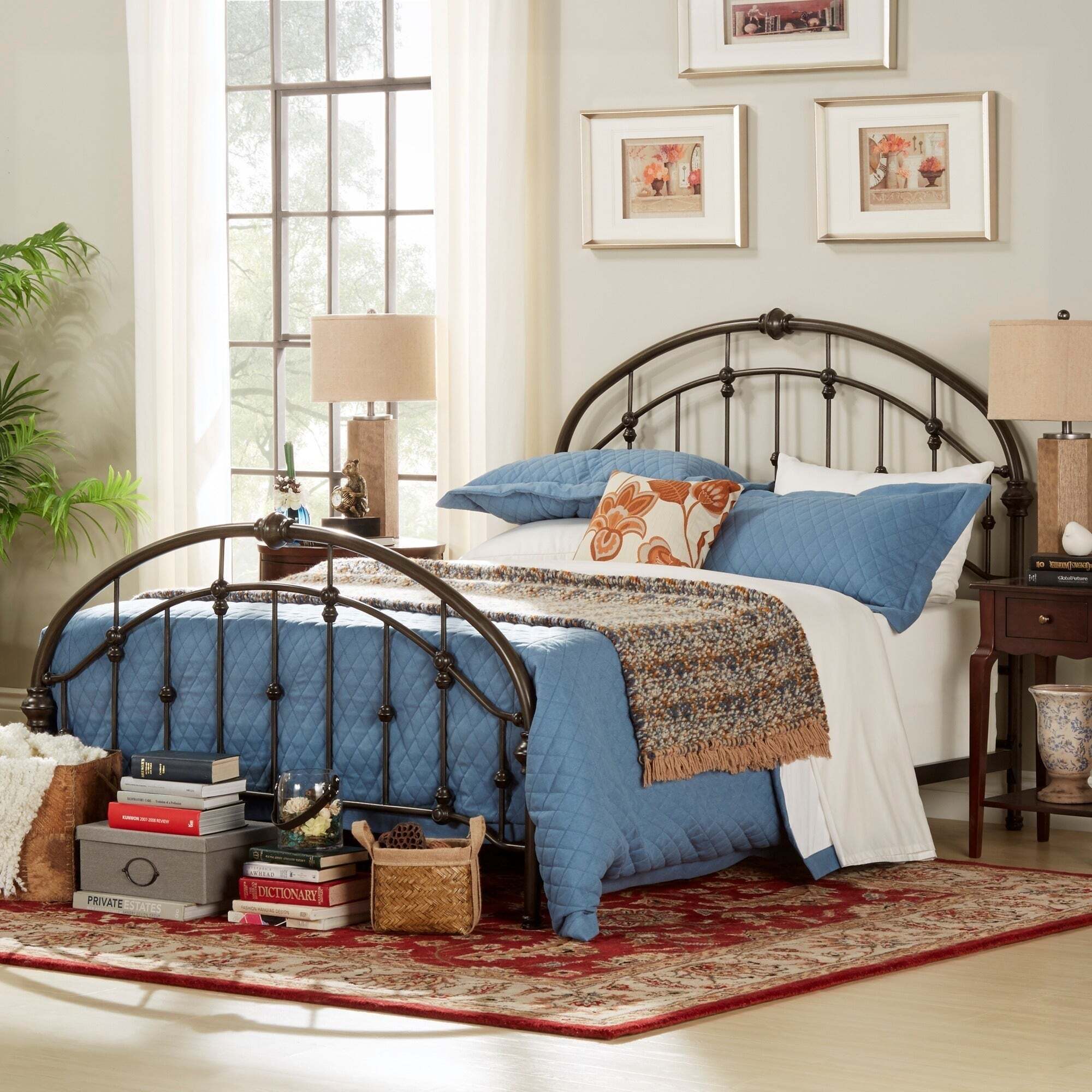 queen size wrought iron bed price