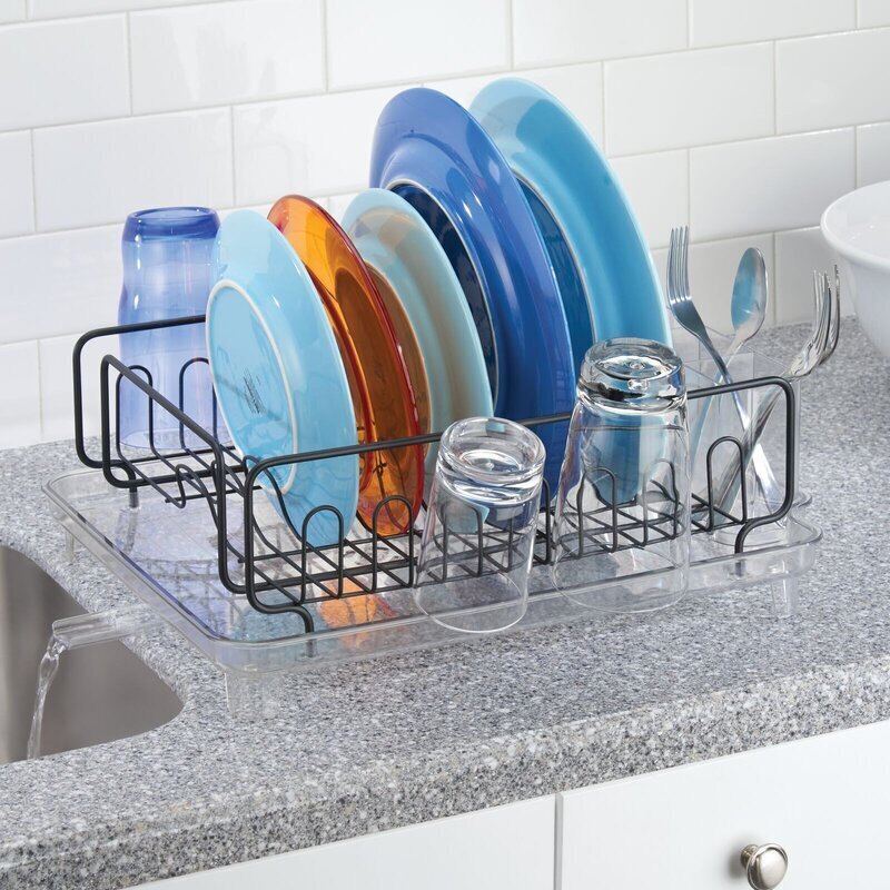 Copper Metal Kitchen Sink Rack Organizer, Expandable Over Sink Storage  Shelf with Pull-Out Drawer and Scrollwork Design