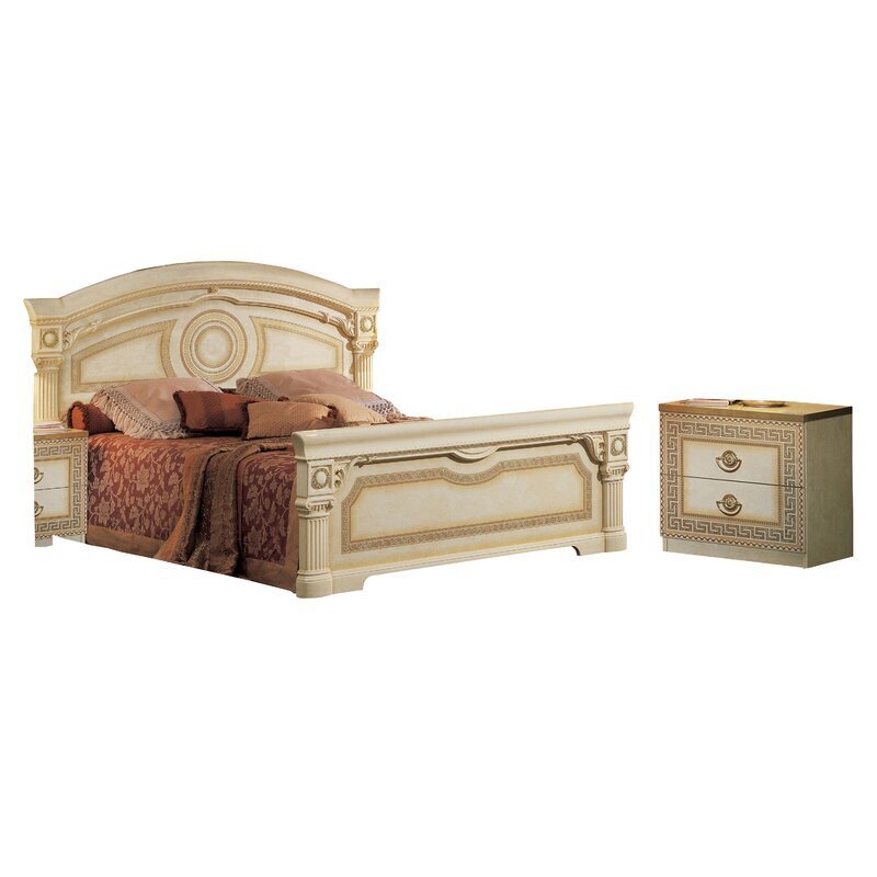 Ivory Colored Baroque Bed