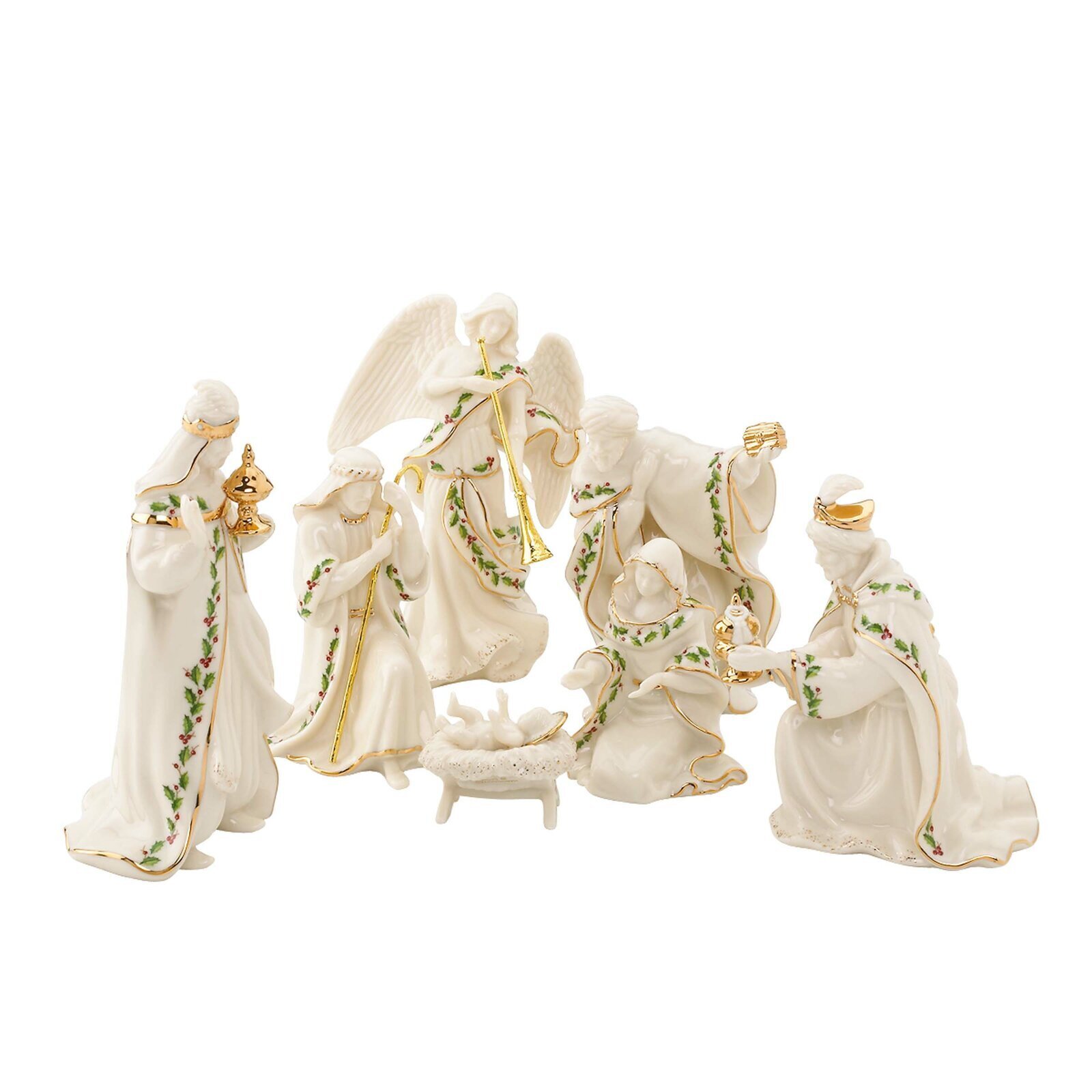 Ivory porcelain nativity set 