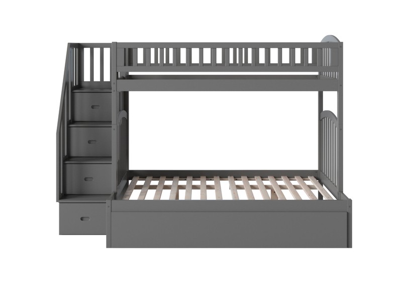 Jones Twin Over Full Solid Wood Standard Bunk Bed with Trundle by Greyleigh™ Baby & Kids