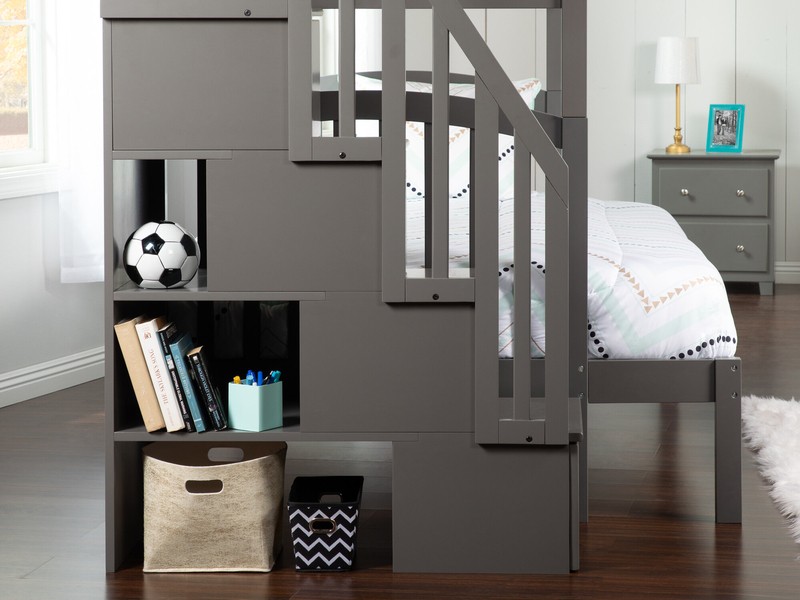 Jones Twin Over Full Solid Wood Standard Bunk Bed with Trundle by Greyleigh™ Baby & Kids