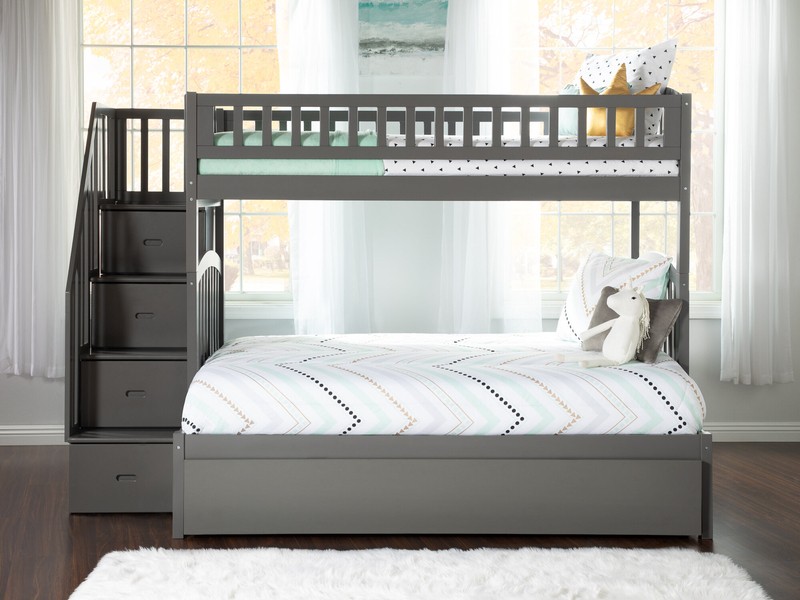 Jones Twin Over Full Solid Wood Standard Bunk Bed with Trundle by Greyleigh™ Baby & Kids