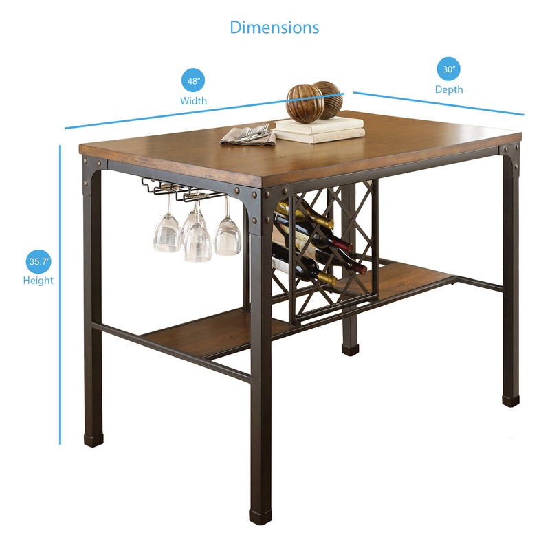 Keamber Counter Height 48'' Iron Dining Table
