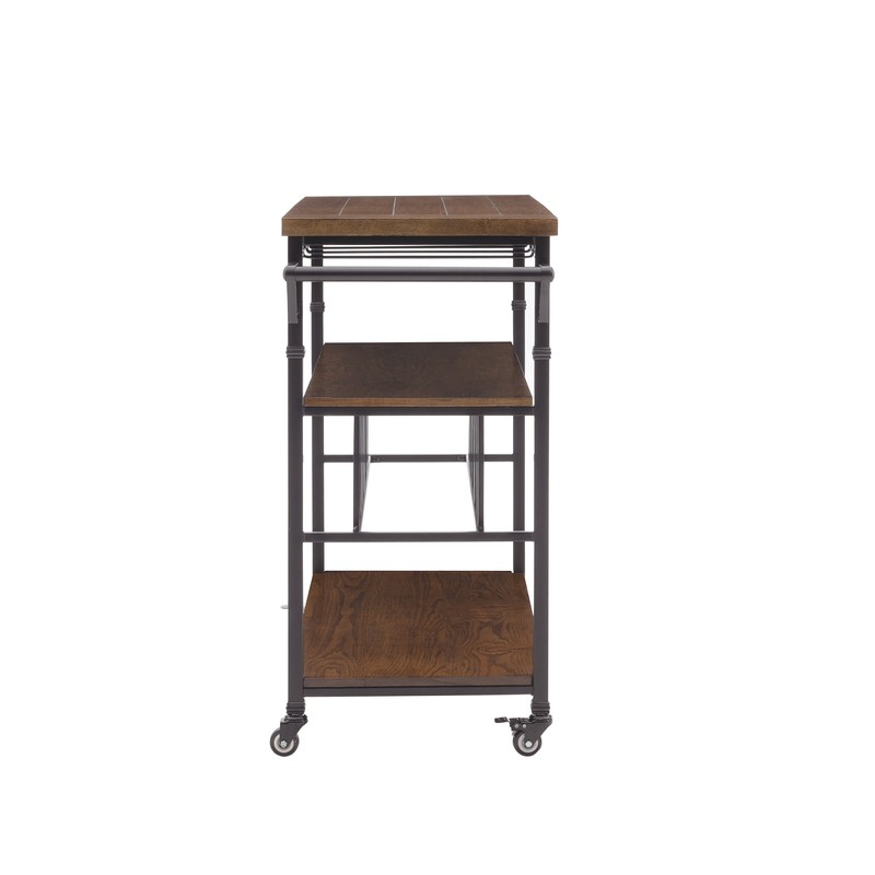 Kilmersdon 43.2'' Wide Rolling Kitchen Island with Solid Wood Top
