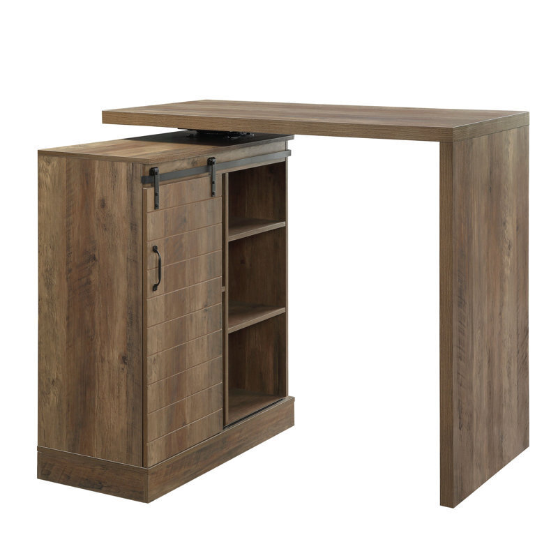 L shaped bar table with storage