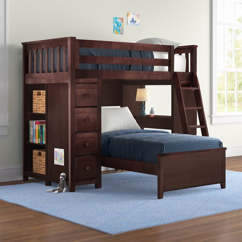 L Shaped Bunk Beds With Desk and Drawers