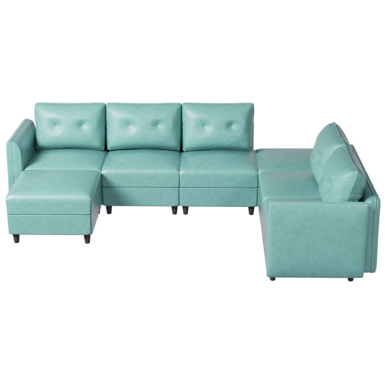 L Shaped Corner Sectional Couch With 2 Ottomans