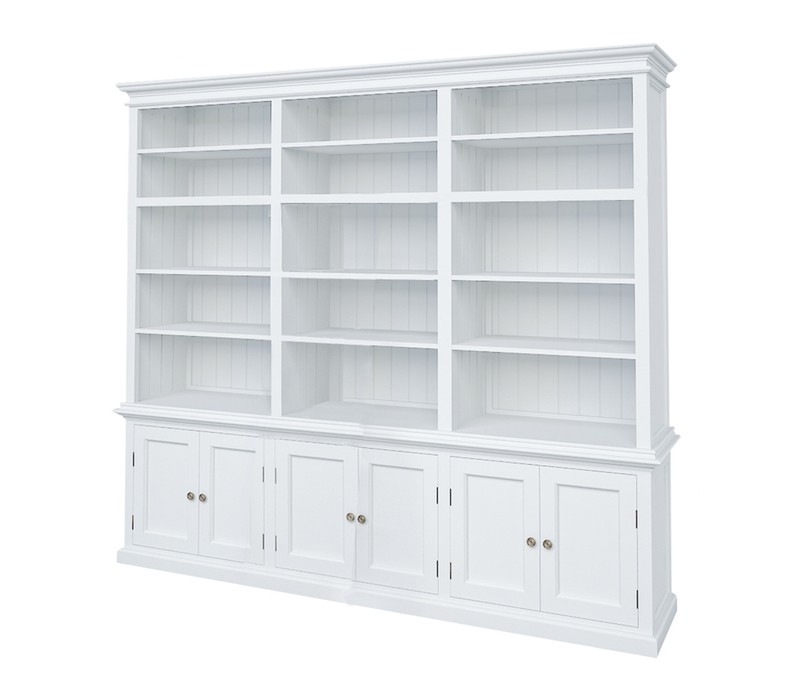 Lachlan 86.61'' H x 94.5'' W Solid Wood Library Bookcase