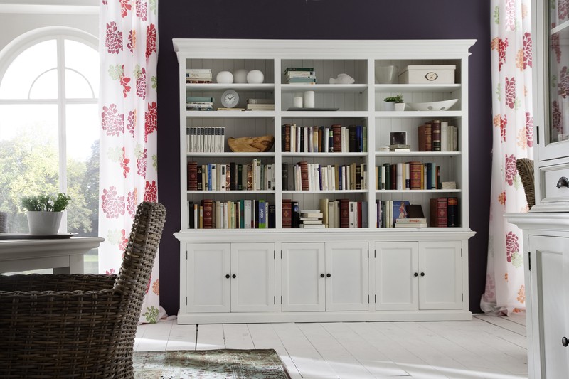 Lachlan 86.61'' H x 94.5'' W Solid Wood Library Bookcase