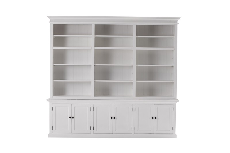 Lachlan 86.61'' H x 94.5'' W Solid Wood Library Bookcase