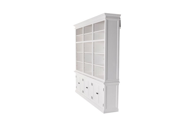 Lachlan 86.61'' H x 94.5'' W Solid Wood Library Bookcase