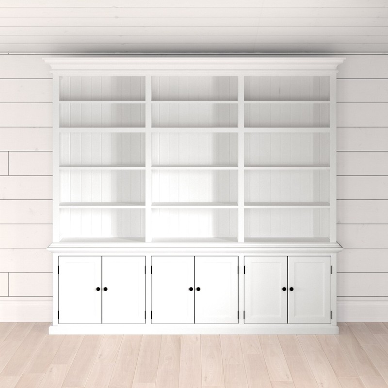 Lachlan 86.61'' H x 94.5'' W Solid Wood Library Bookcase