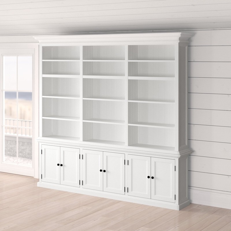 Lachlan 86.61'' H x 94.5'' W Solid Wood Library Bookcase