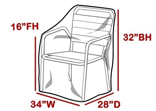 LAMINET Crystal Clear Heavy-Duty Waterproof Plastic Outdoor Furniture Cover - Chair Cover - 3 Season Protection - Keep Rain, Snow & Debris Off! Premium Protection at Economy Price!