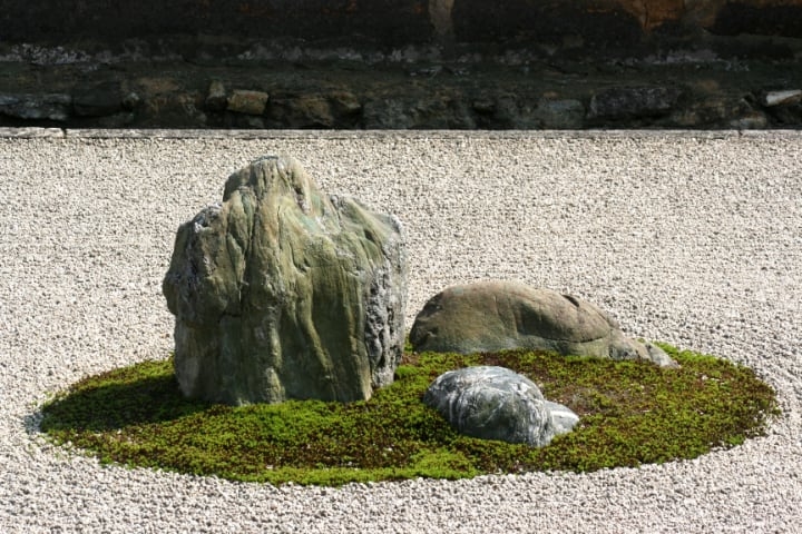 large garden rock on huge space large garden rock on huge space
