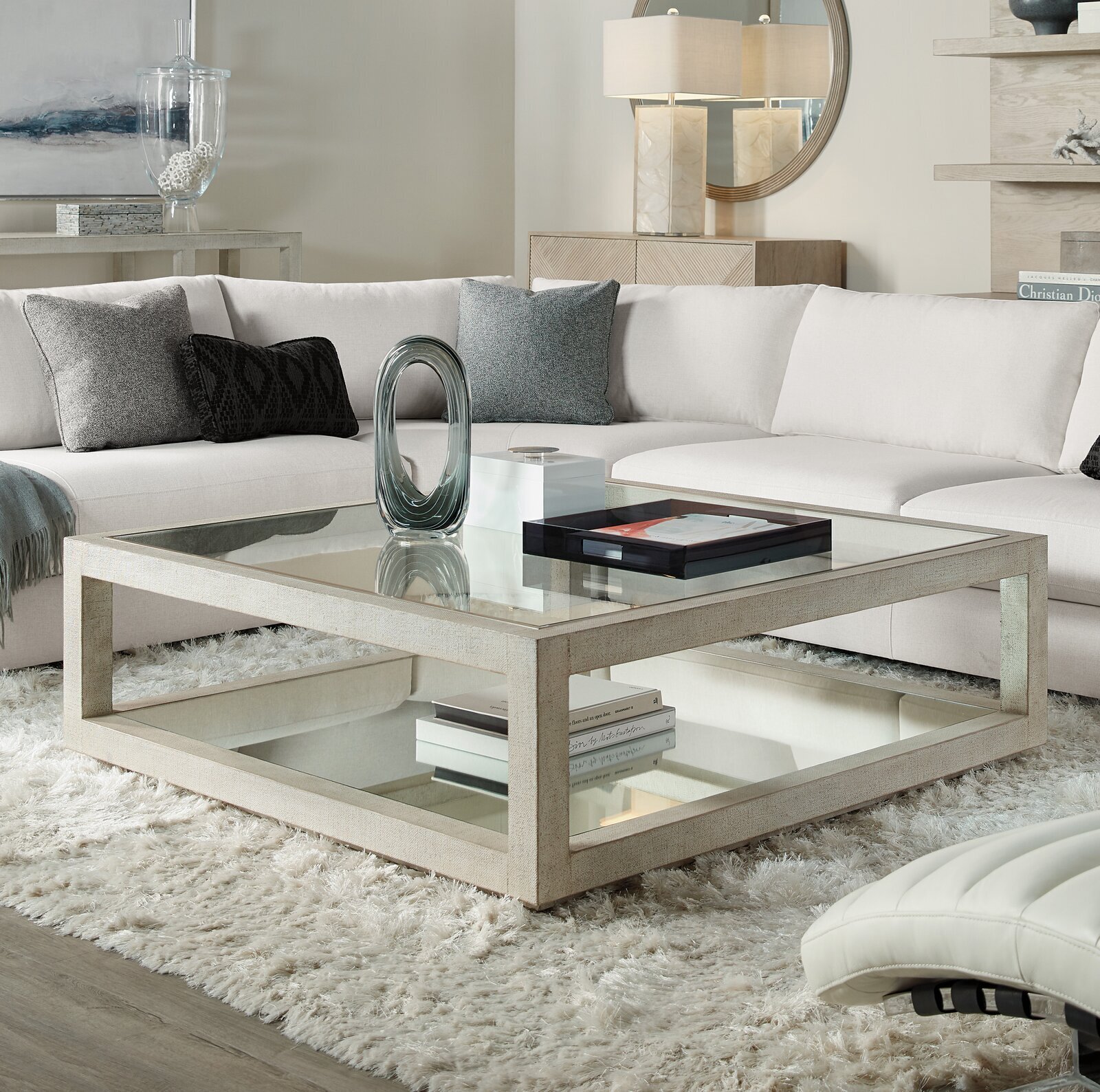 Large Square Coffee Table With Bottom Shelf