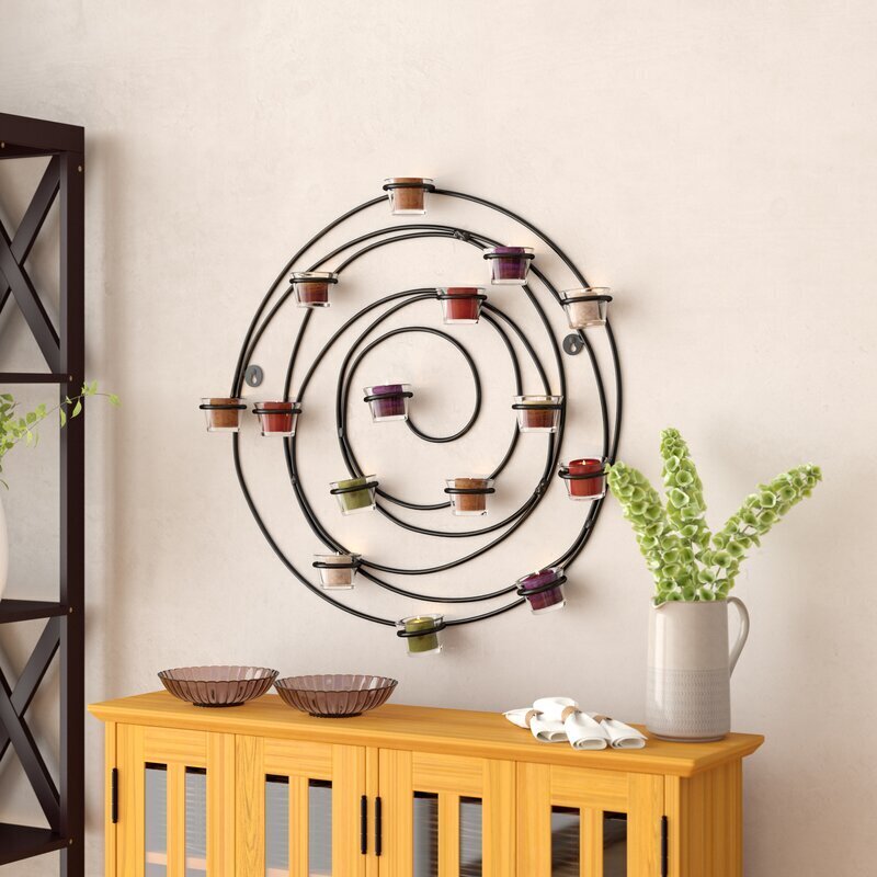 Large wall candle holder in eclectic style