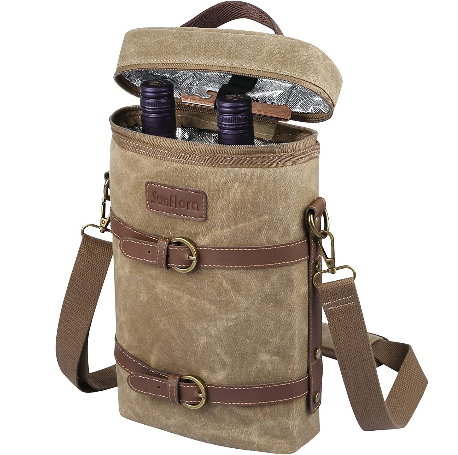 Leakproof Insulated Two Bottle Wine Carrier