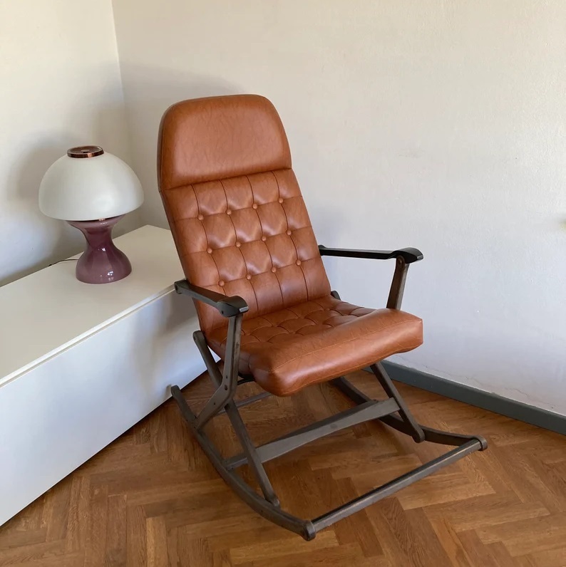 Leather Folding Rocking Chair