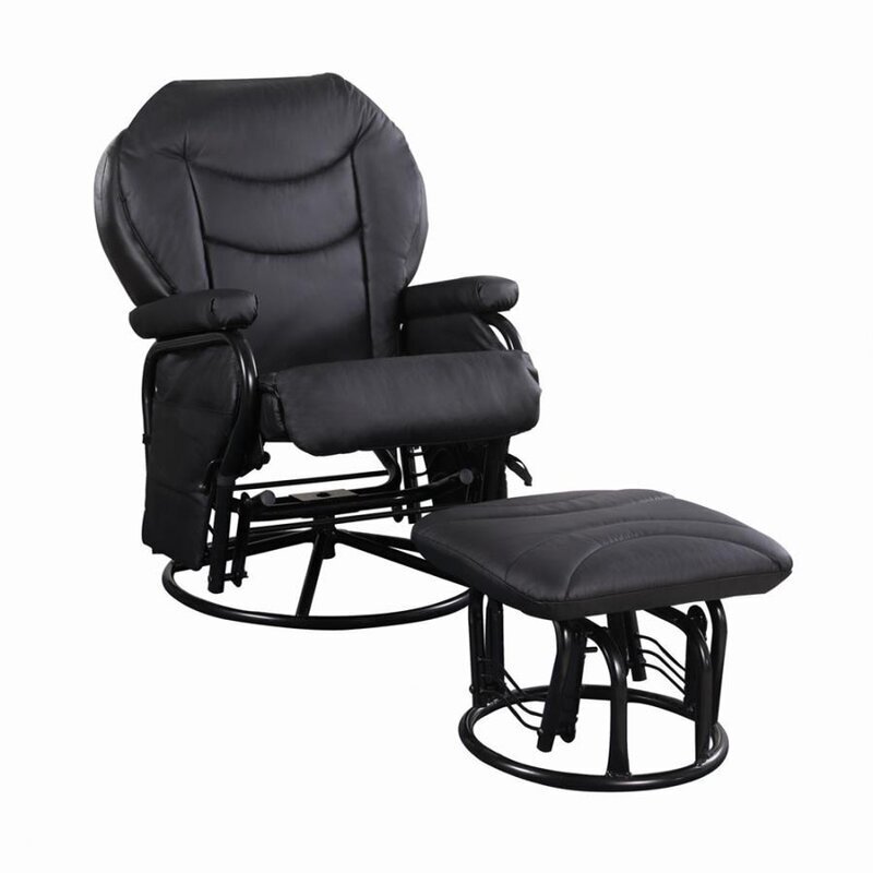 Leather Glider Chair and Ottoman