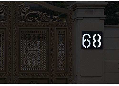 LED Solar House Number Light, Garden Numbers Solar Powered Address Sign LED Illuminated Outdoor Plaques and Wall Art Lighted Up for Home Yard Street (Digit 8)