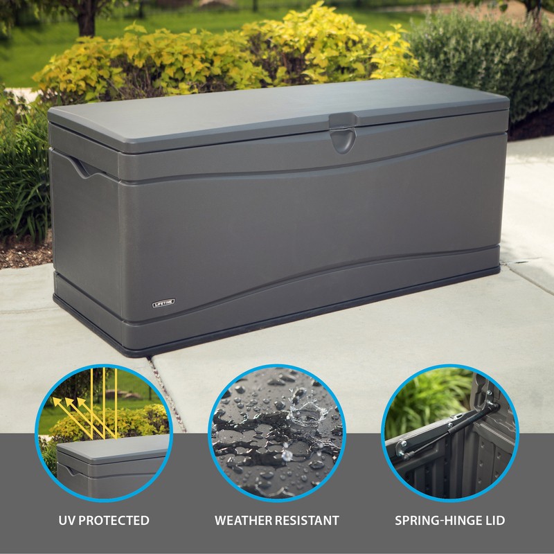 Lifetime 130 Gallons Gallon Water Resistant Plastic Lockable Deck Box