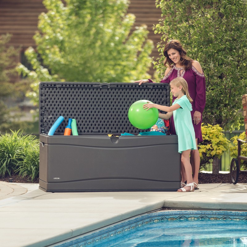 Lifetime 130 Gallons Gallon Water Resistant Plastic Lockable Deck Box