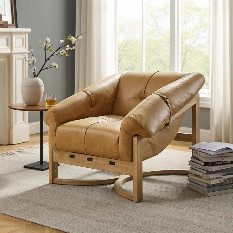 Light Brown Modern Leather Chairs
